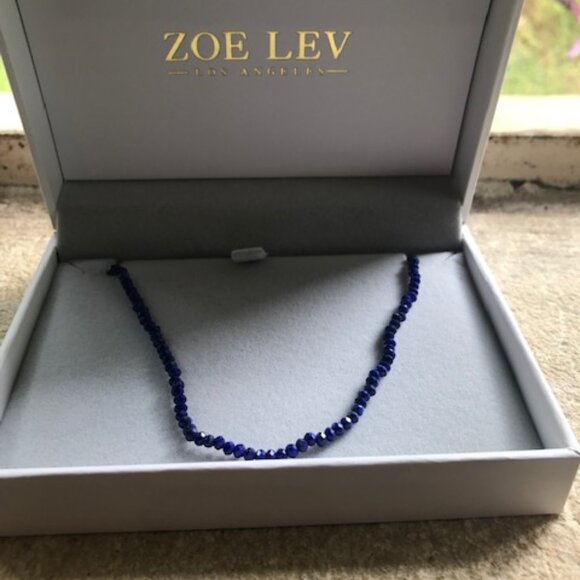 Zoe Lev 14K Yellow Gold Lapis Lazuli Bead Collar Necklace